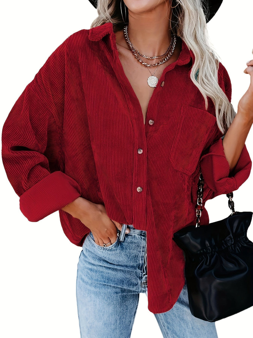 Lässige Hemdjacke mit Knopfleiste