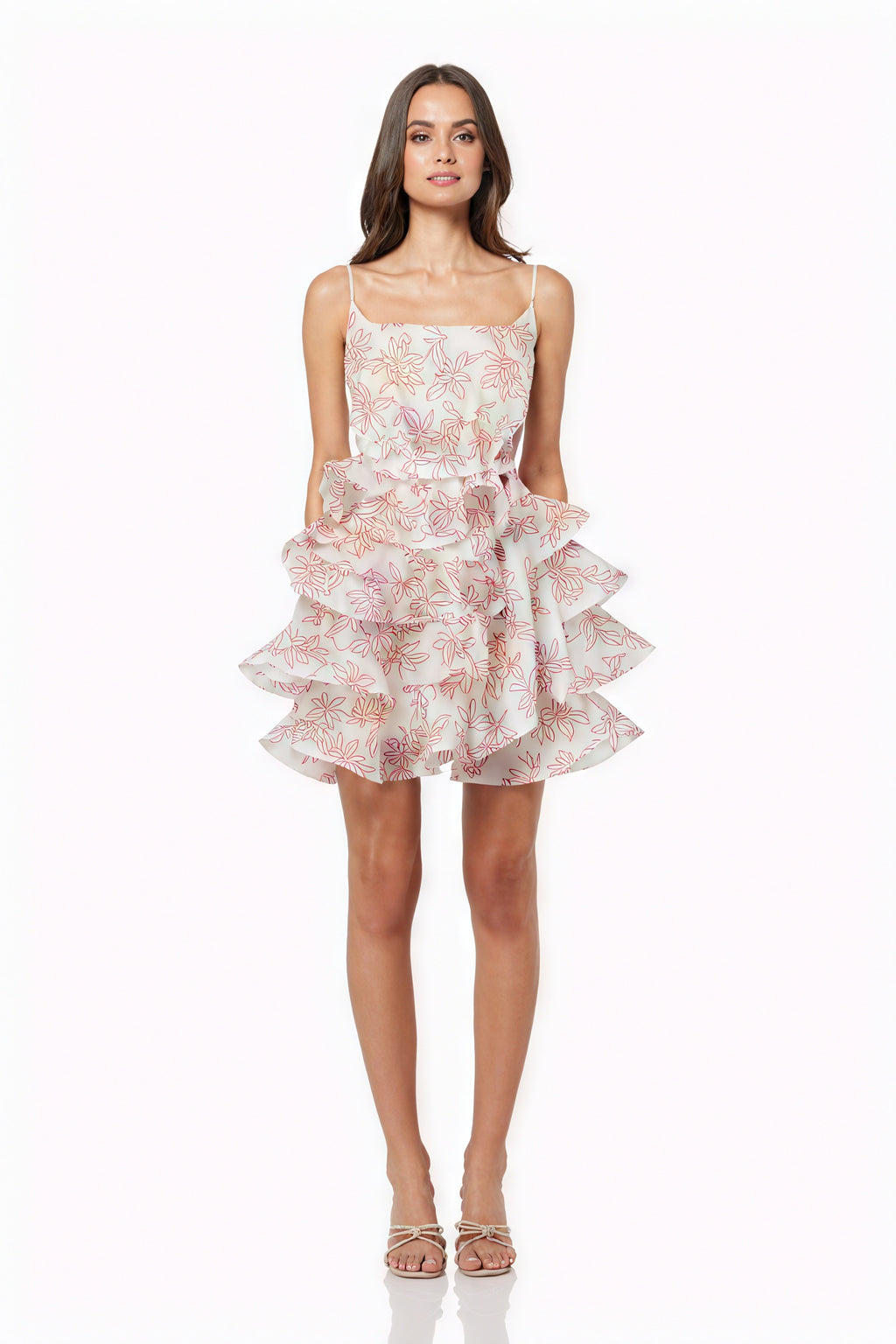 Sommerliches Kleid mit Blumenmuster & Rüschen