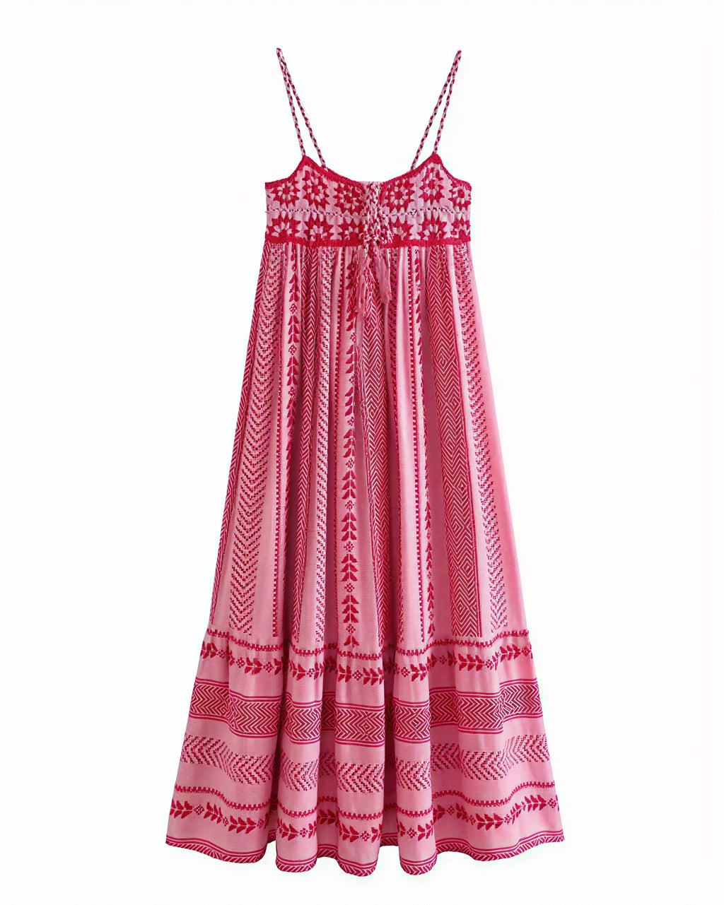 Böhmisches Maxikleid mit Stickerei