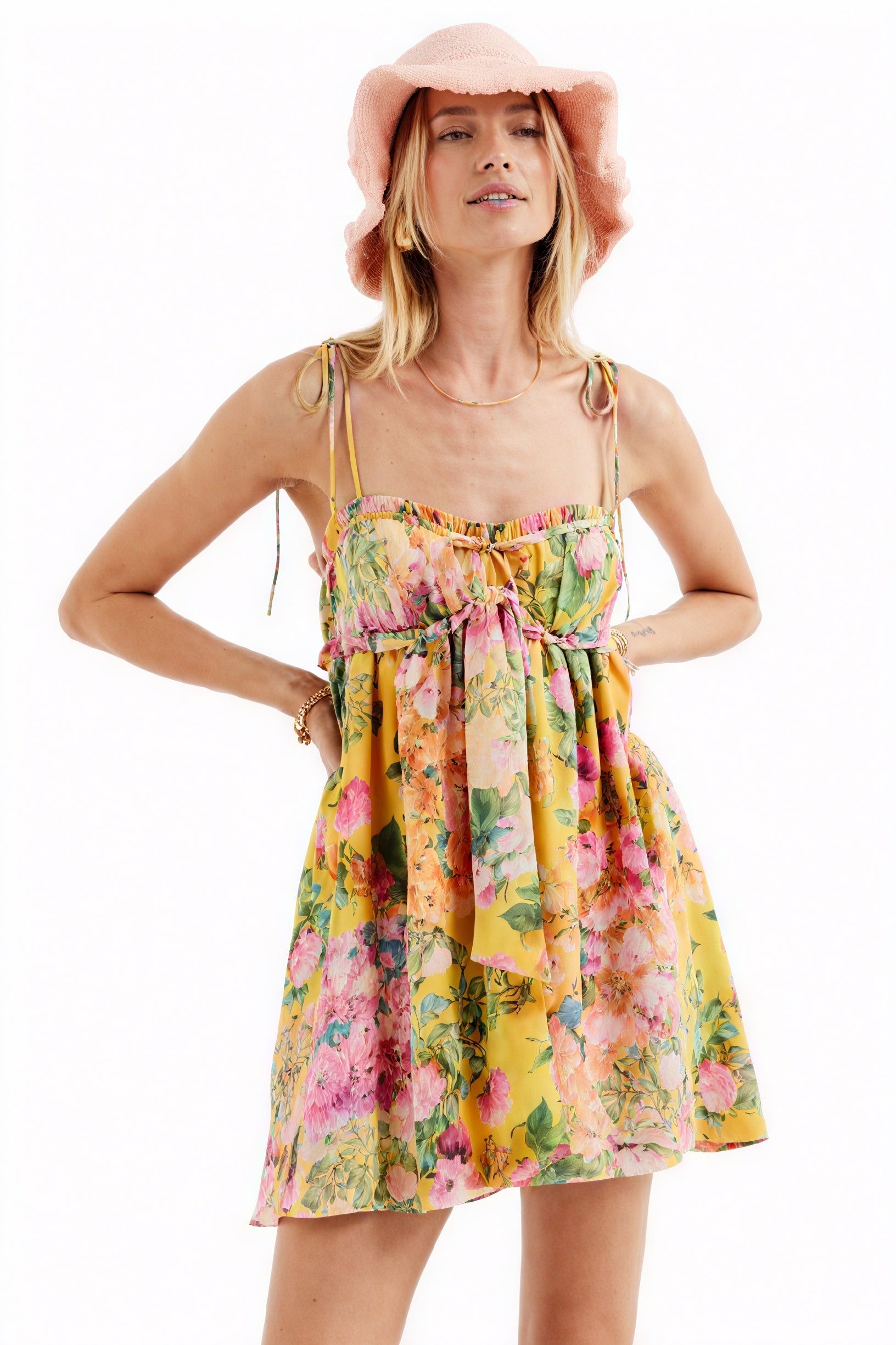 Sommerliches Mini Kleid mit Blumenmuster