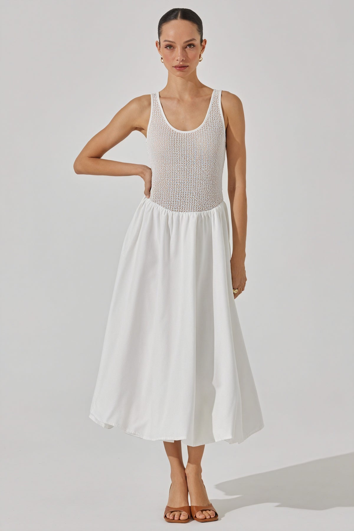 Midi-Kleid mit strukturierter Textur