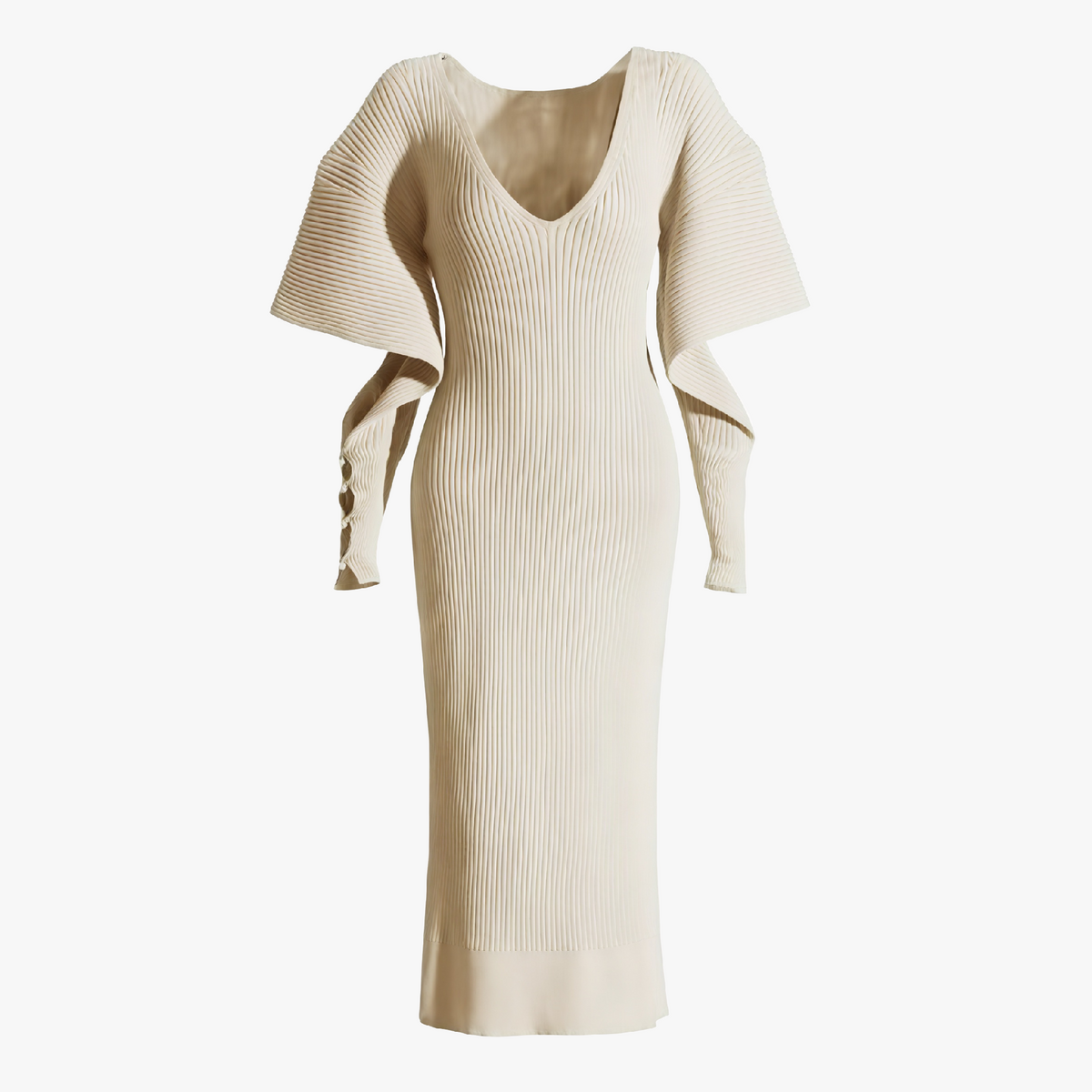 Elegantes Midikleid mit Cape-Ärmeln