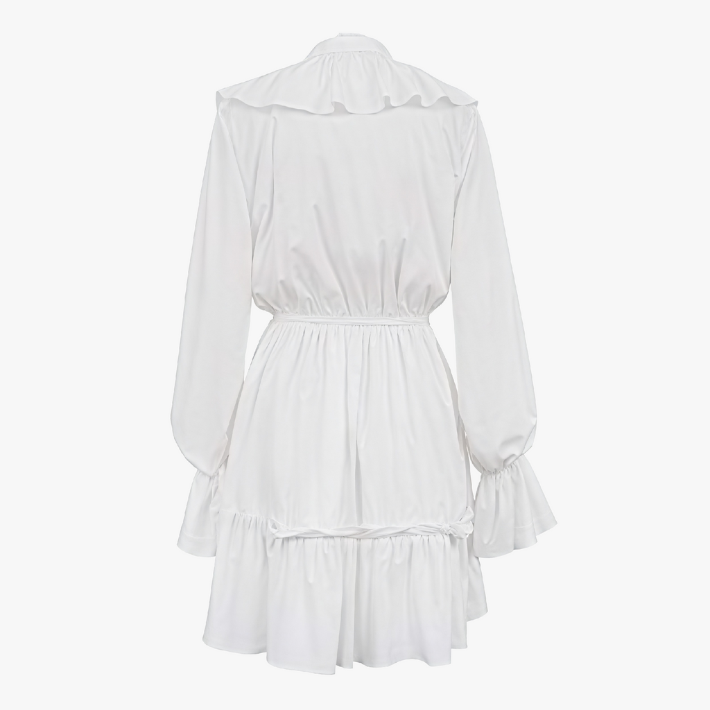 Fließendes Minikleid mit Rüschen