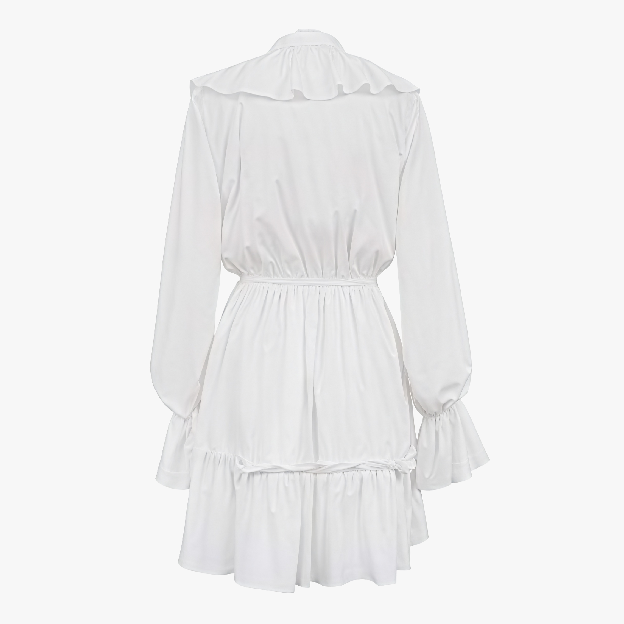 Fließendes Minikleid mit Rüschen