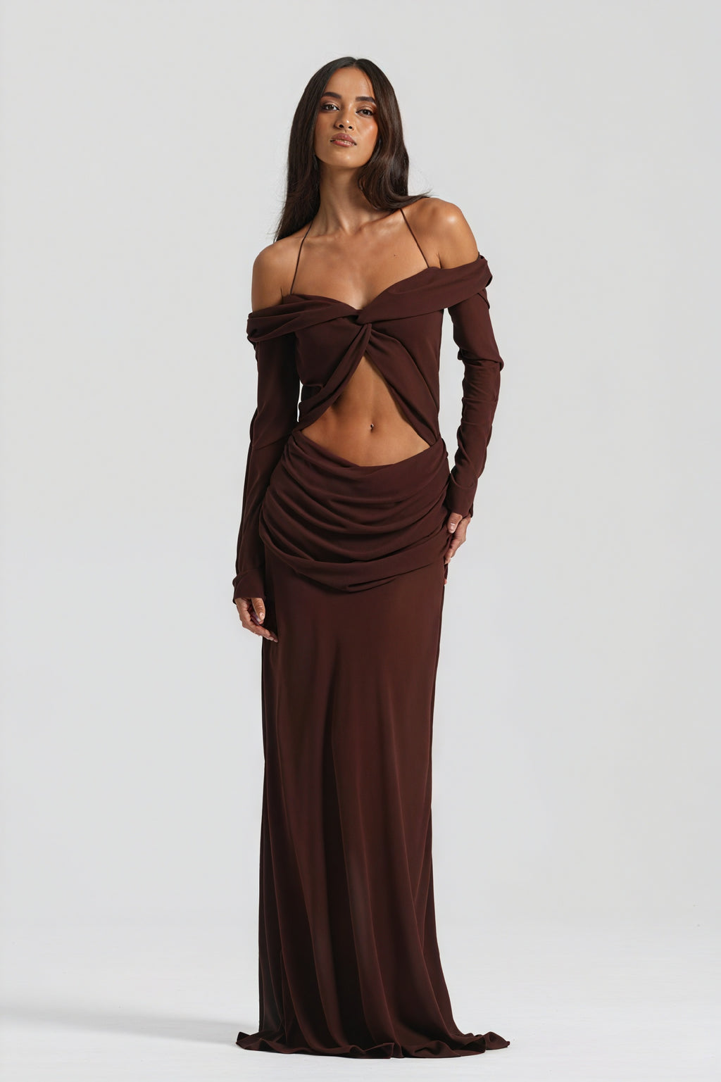 Elegantes Kleid mit Drapierung & Knotendetail