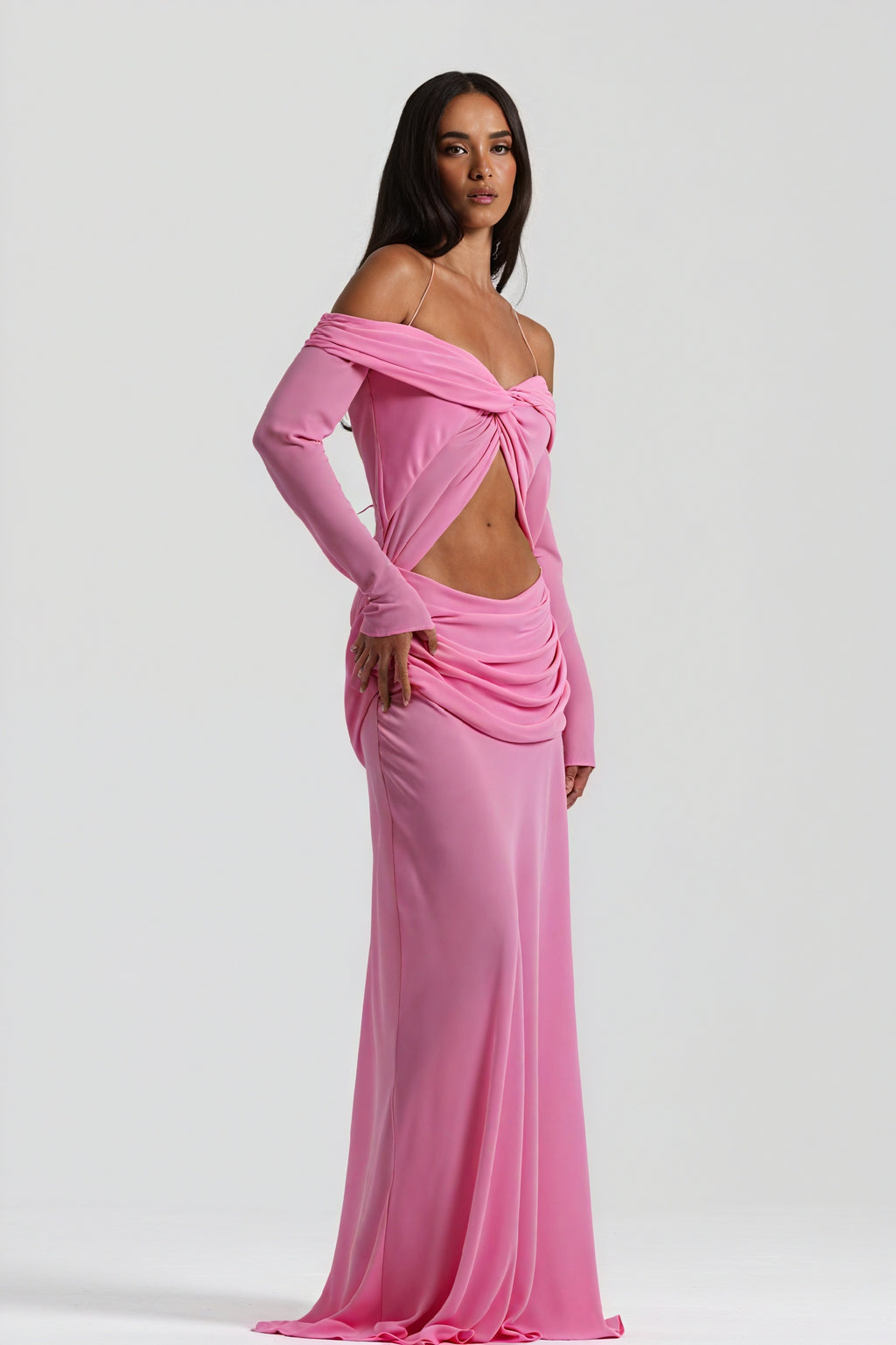 Elegantes Kleid mit Drapierung & Knotendetail