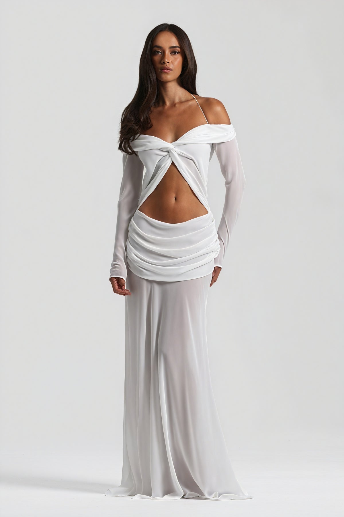 Elegantes Kleid mit Drapierung & Knotendetail