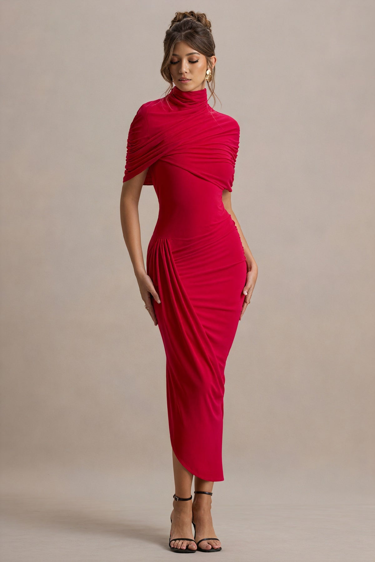 Asymmetrisches Draped Kleid