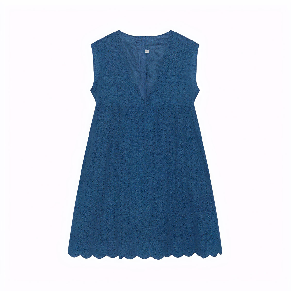 Damen Kleid Perforiertes V-Ausschnitt Ärmelloses Sommerkleid mit Wellensaum – Atmungsaktiv & Lässig-Chic-81587-a0b9c8d6-b457-4319-9c53-3303db5ede7b