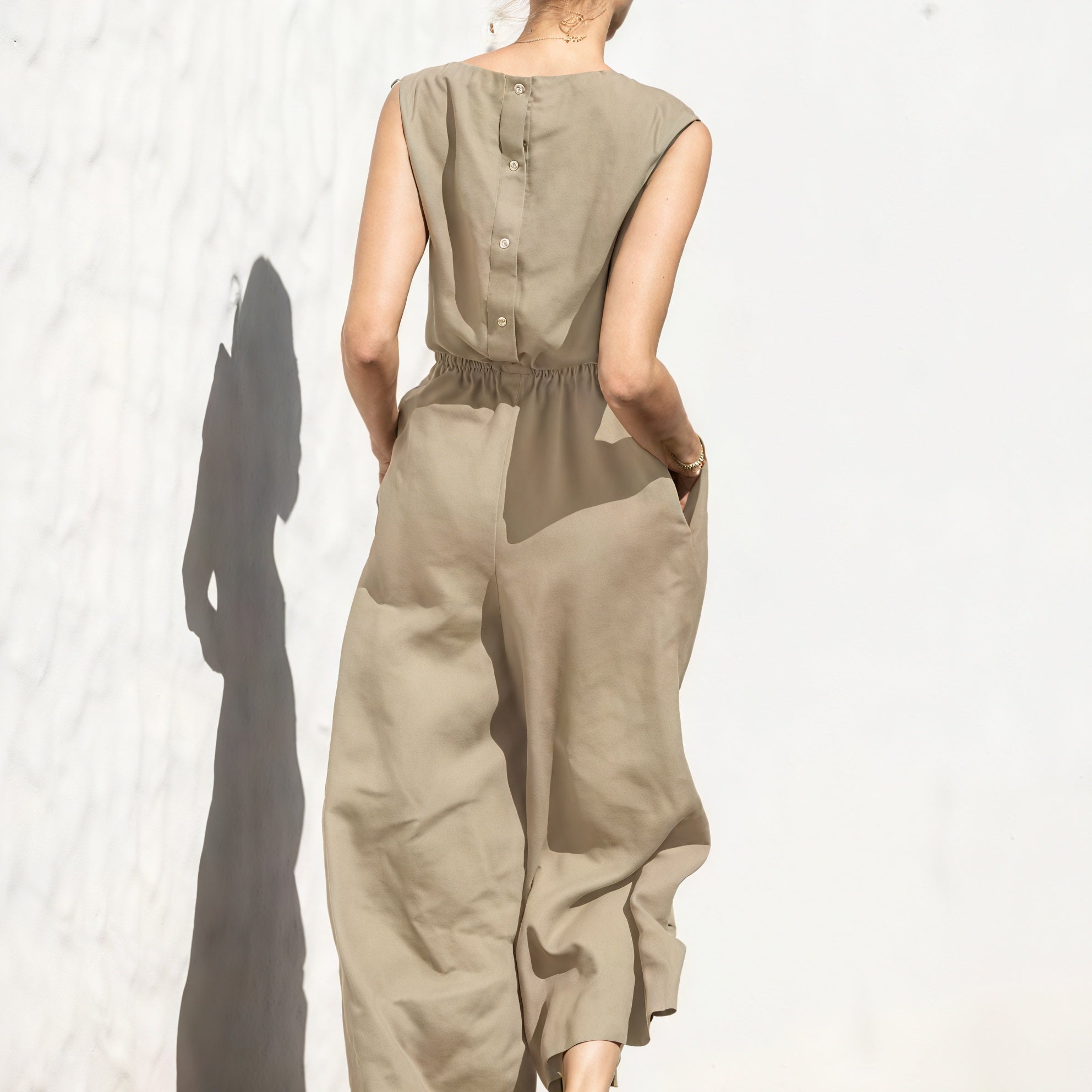 Weitbein Jumpsuit mit Tunnelzug