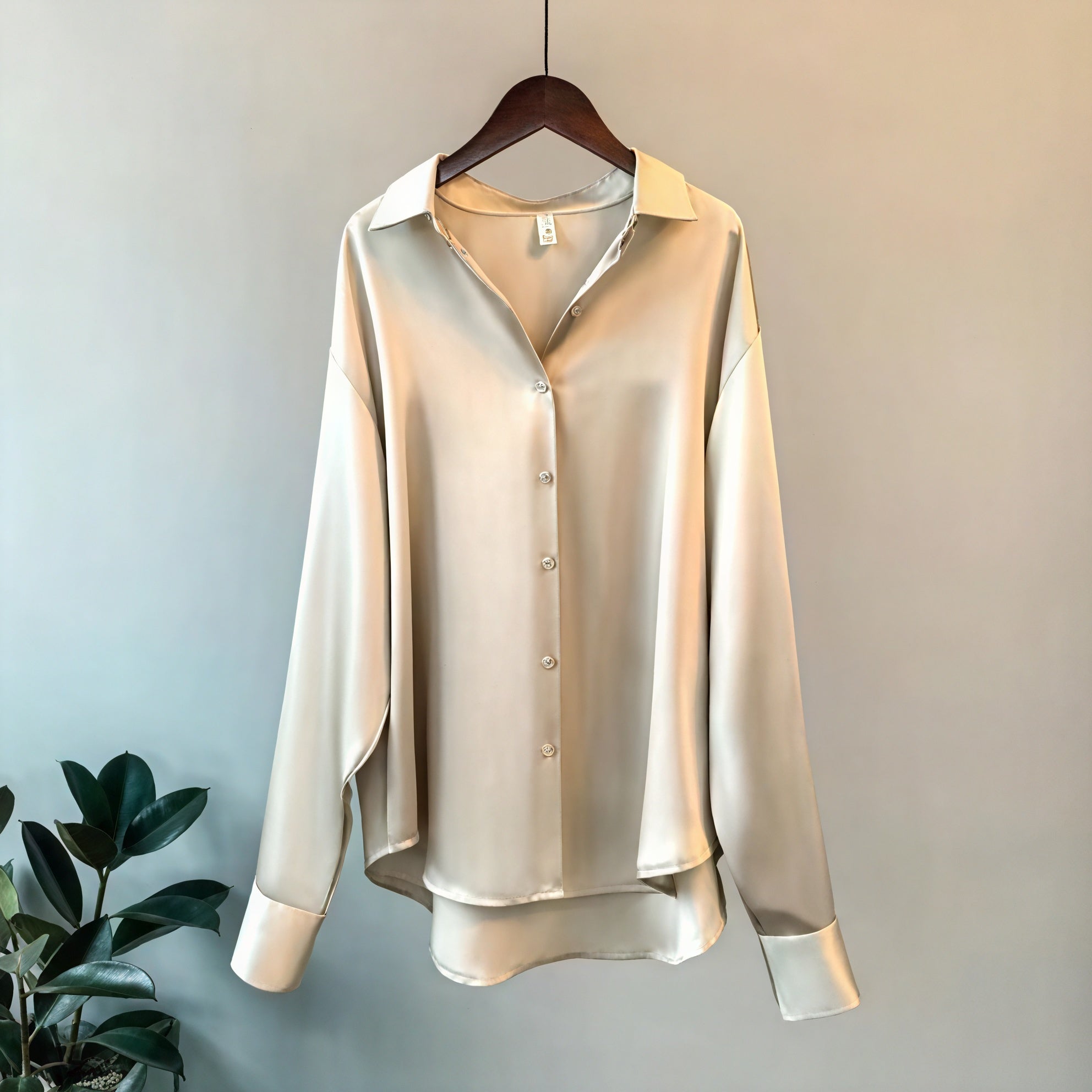 Seidenbluse mit Knopfleiste