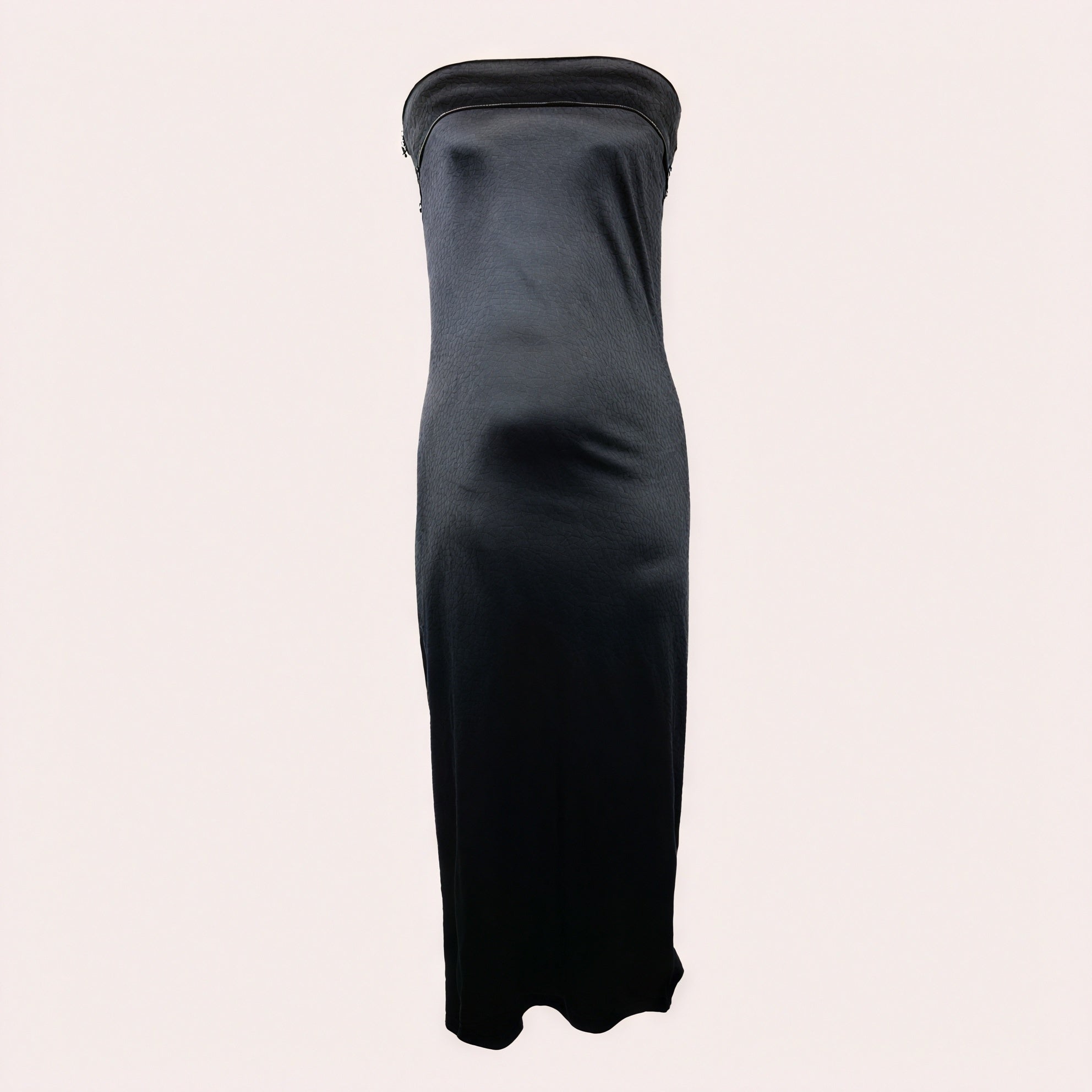 Courtney | Elegant Strapless Long Satin Look Dress - Image 4
