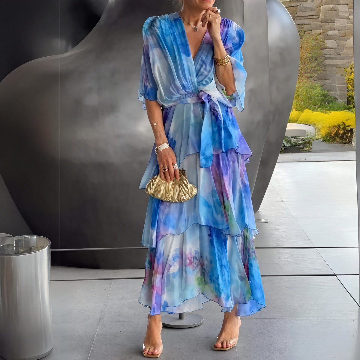Nicolette | Elegant V-Neck Dress for Any Occasion - Image 1