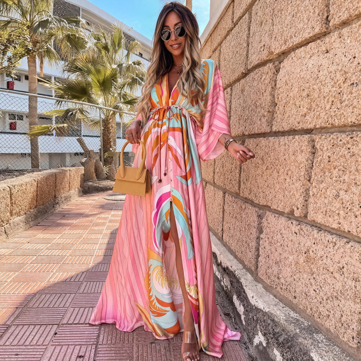 Marilyn | Colorful Maxi Dress with Graphic Print - Image 1