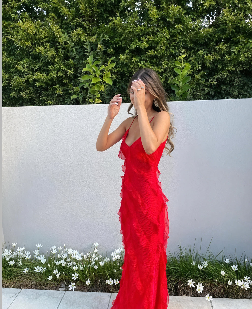 Kleidhaus Damen Maxikleid – Fließend, Spaghettiträger, Rüschen, Abendkleid-83279-e7ace230-b06f-49c8-9c1c-0a9f24763745