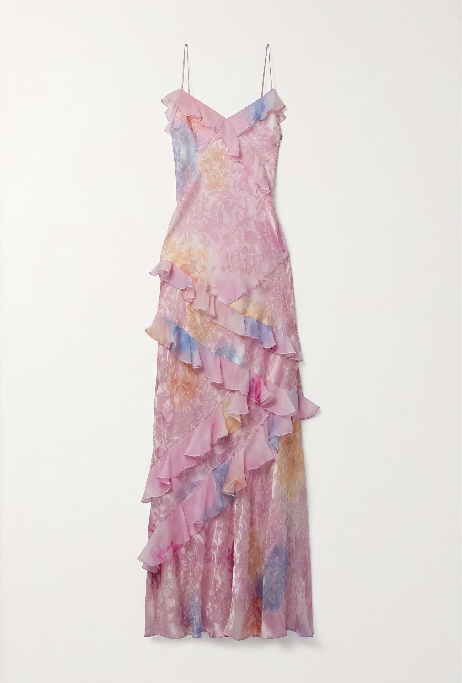 Damen Kleid – Blumenmuster, Spaghettiträger, Rüschen, ärmellos-83560-3a5b9b60-9bc7-45fa-a4ef-caae3da8a61a