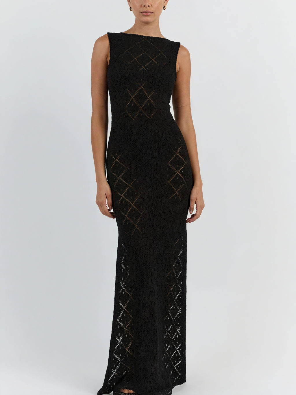 Damen Maxikleid – Ärmellos, Strick, Offenes Lochstrick-Design-83712-bc0766b8-941b-4d04-99ef-3a870b2138f8
