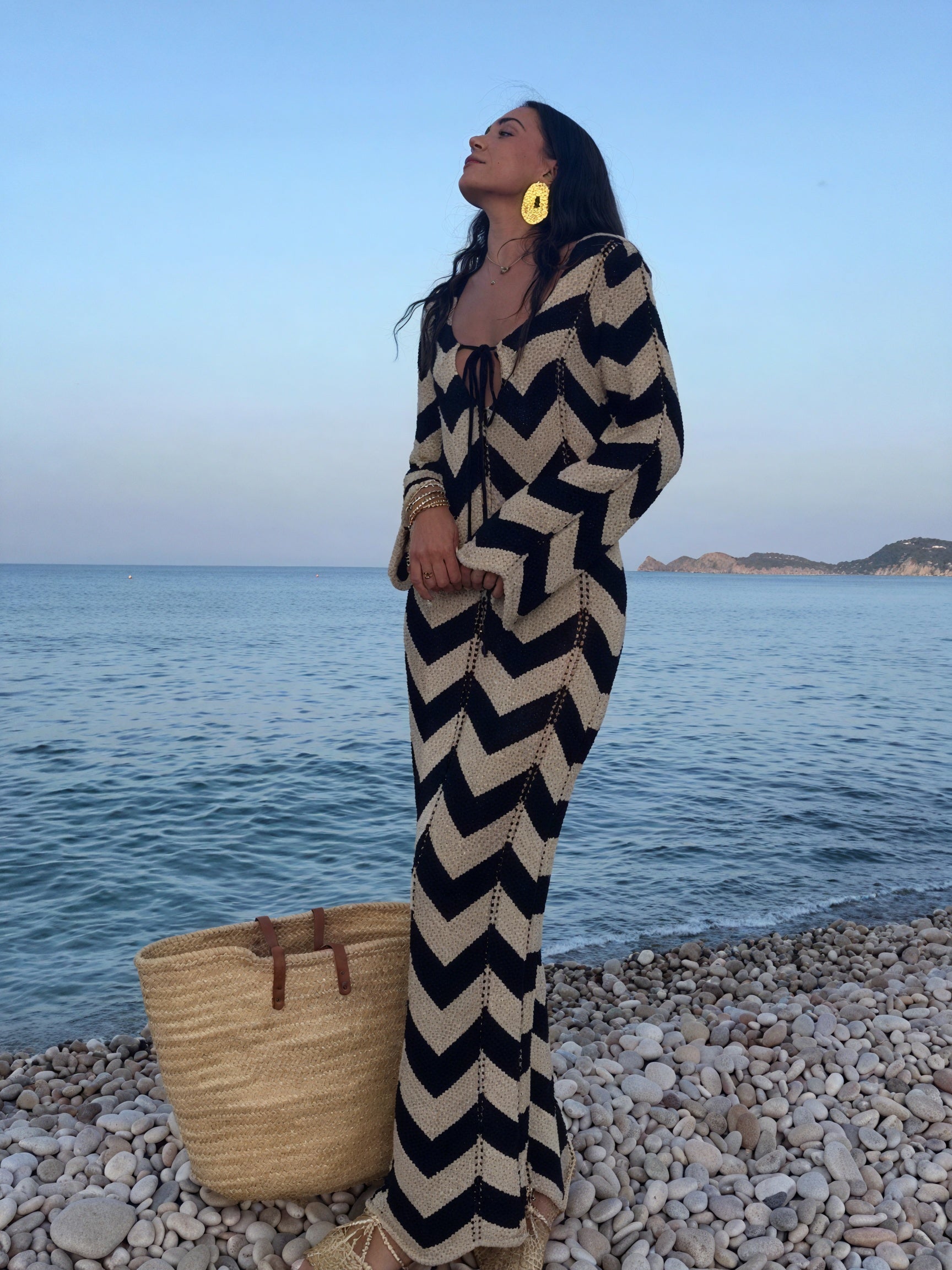 Damen Strickkleid – Chevron Muster, Langarm-83785-f71a9214-3c69-4574-96e0-25fe504b9ea5