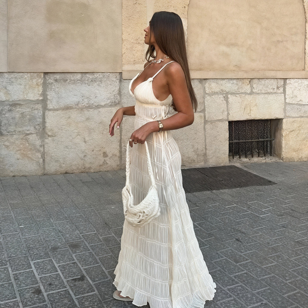 Damen Maxi-Kleid mit Spaghettiträgern, Plissiert, Fließend-83811-0d74ee4c-aea8-45e2-8fd0-e0d5003a3a74