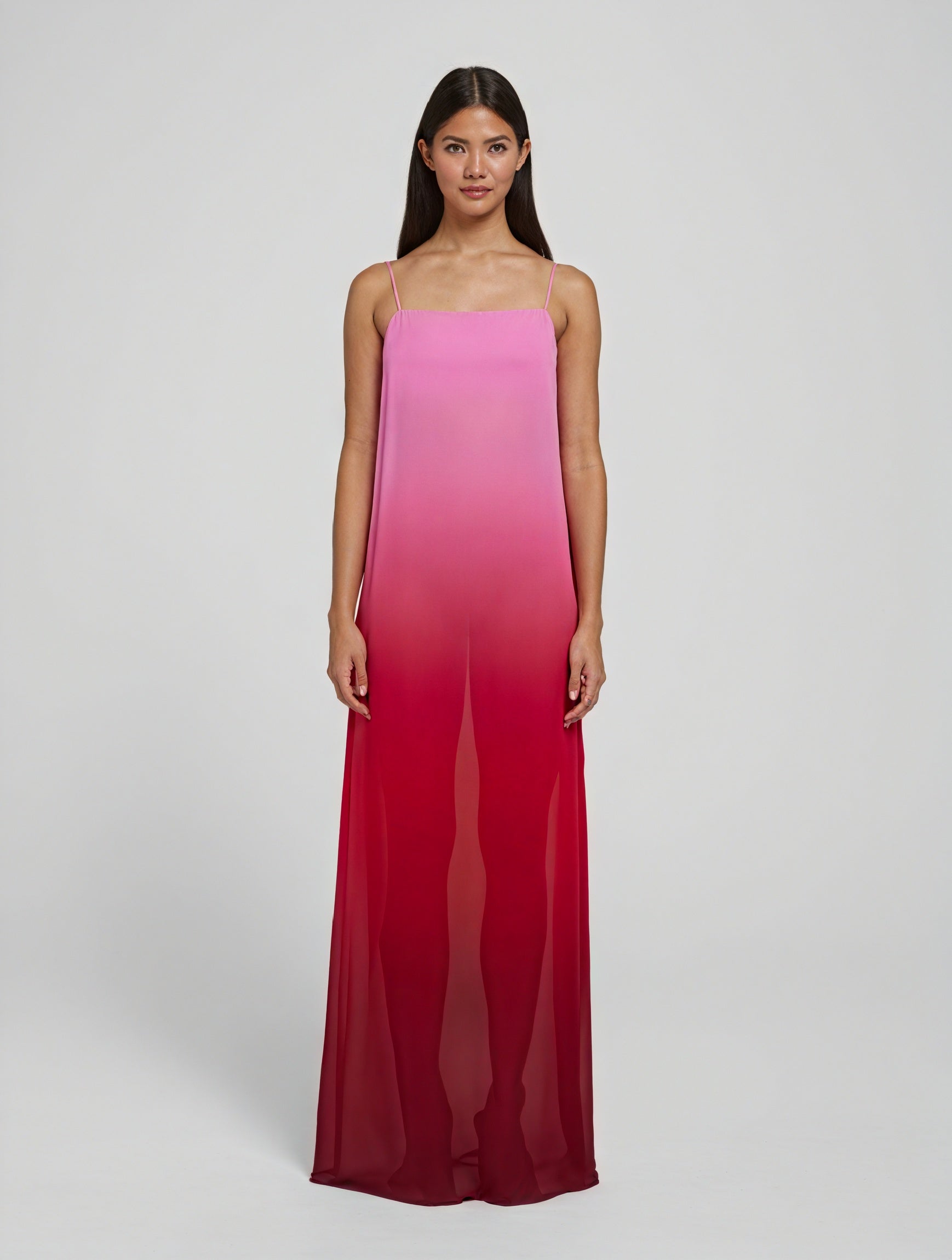 Damen Maxi-Kleid – Ärmellos, Spaghettiträger, Ombre-Farbverlauf, Elegant-83812-d63d2dce-925f-4ae6-b6a2-b1afad055bd3