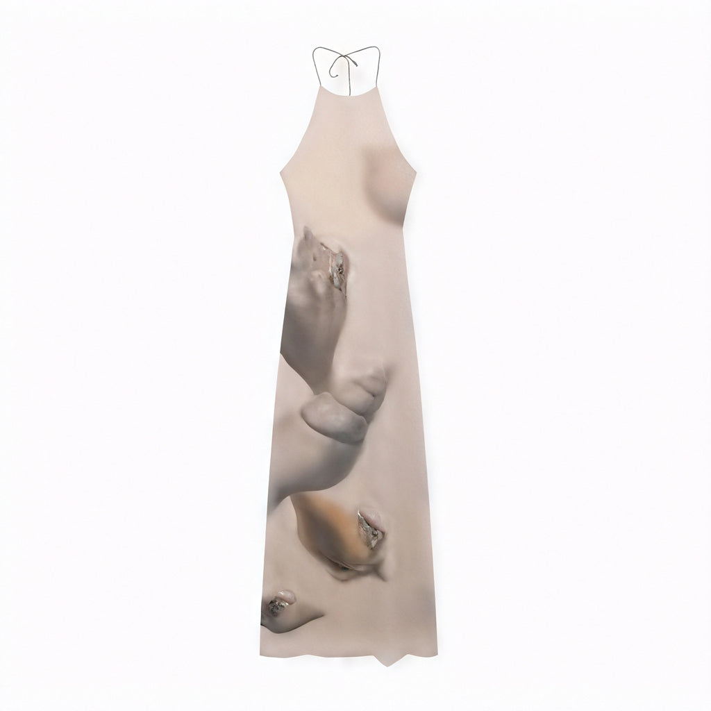 Damen Maxikleid – Halterneck, Einzigartiger Print, Strukturiert, Leichtes Material-83816-2245765d-8d8f-4d4e-a3d0-03e36bb86a75