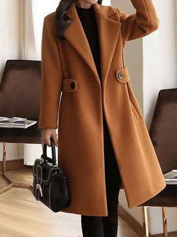 Damen Mantel – Klassisch, mit Gürtel, Knopfverschluss & Taschen-74310-83f8c09c-2e60-46fa-b4df-32fa8bf0517f