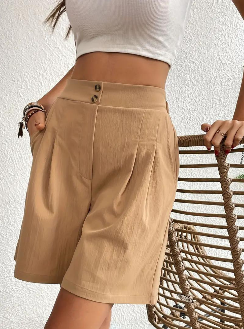 Damen Shorts – Hochtailliert, Bundfalten, mit Taschen-82558-8531a968-e663-482d-ad8d-89c6d105ba22