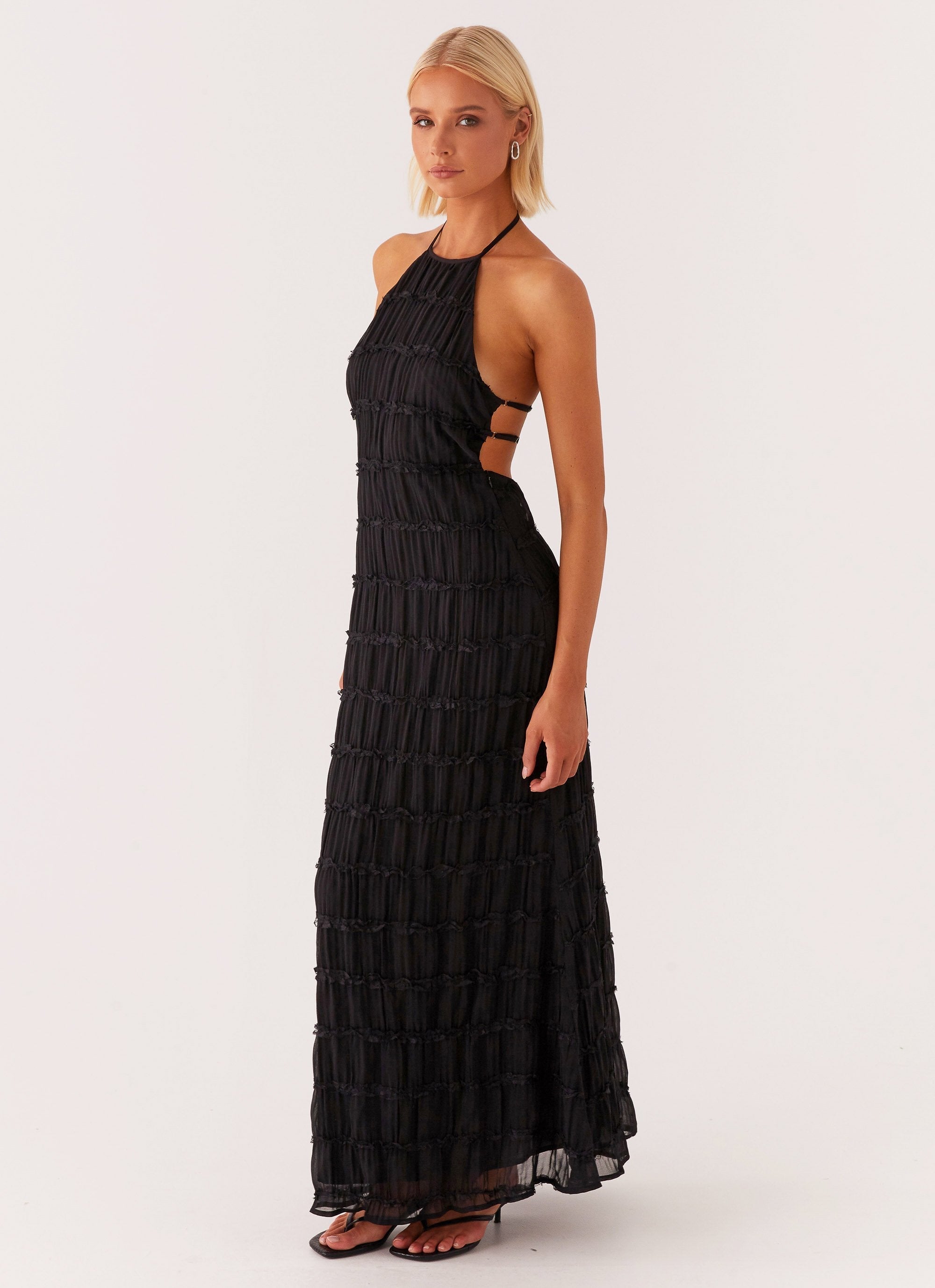 Damen Maxi-Kleid mit Halter-Ausschnitt und Texturstoff, elegant-83499-866dba17-ae73-4158-89b0-0af3908ba66c
