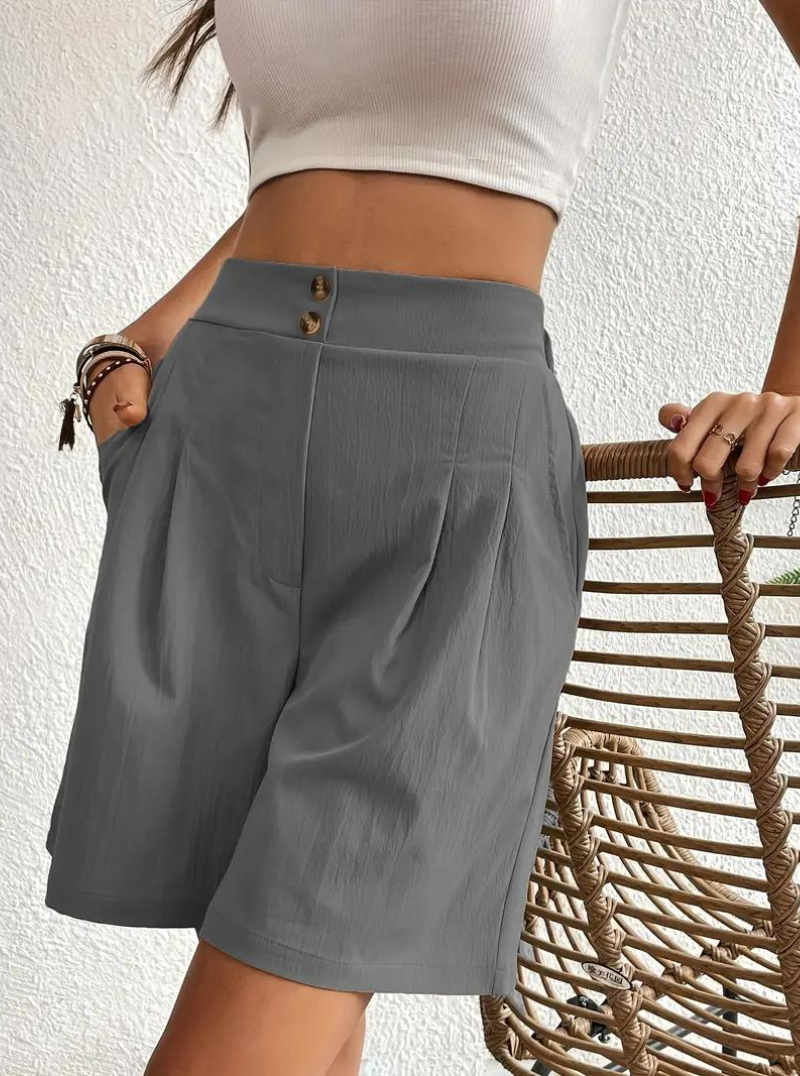 Damen Shorts – Hochtailliert, Bundfalten, mit Taschen-82558-86a1797b-000c-4684-ace9-085b487d8825