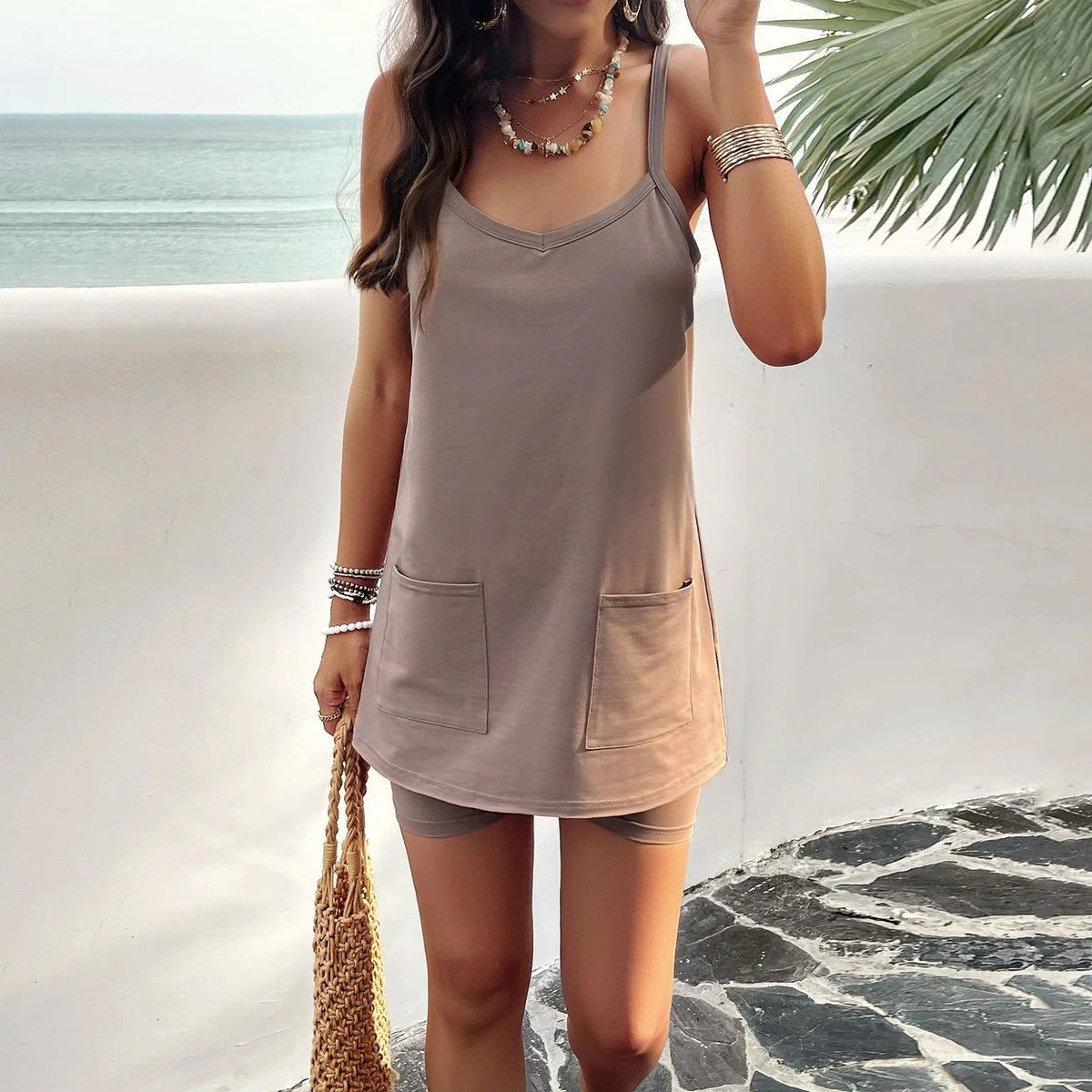 Lässiges Set mit Top und Shorts