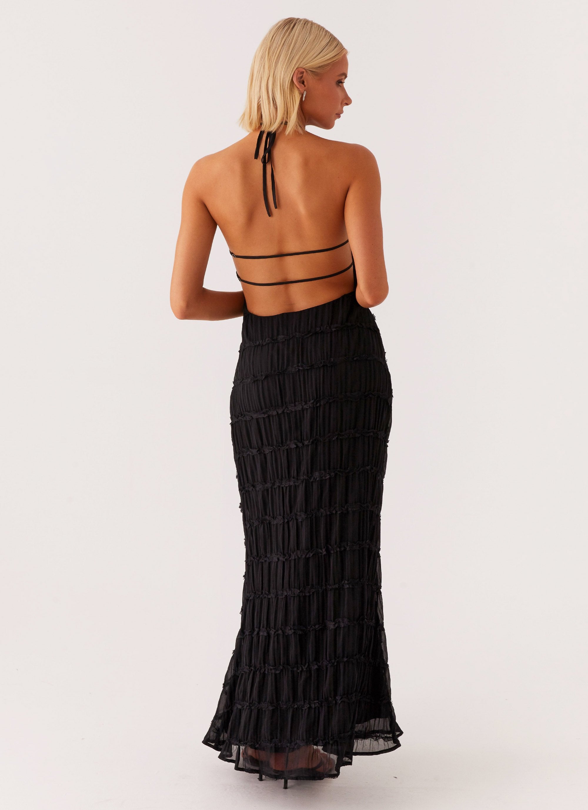 Damen Maxi-Kleid mit Halter-Ausschnitt und Texturstoff, elegant-83499-917ce8d3-c617-4424-a614-099e81b74ced