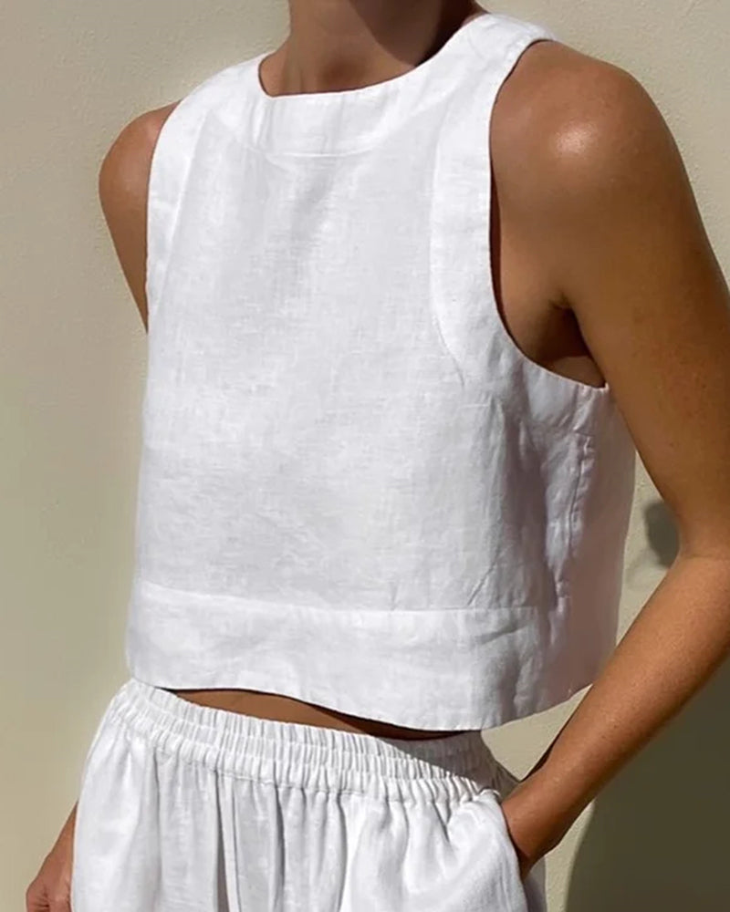 Minimalistisches Set: Top & Wide Leg Hose