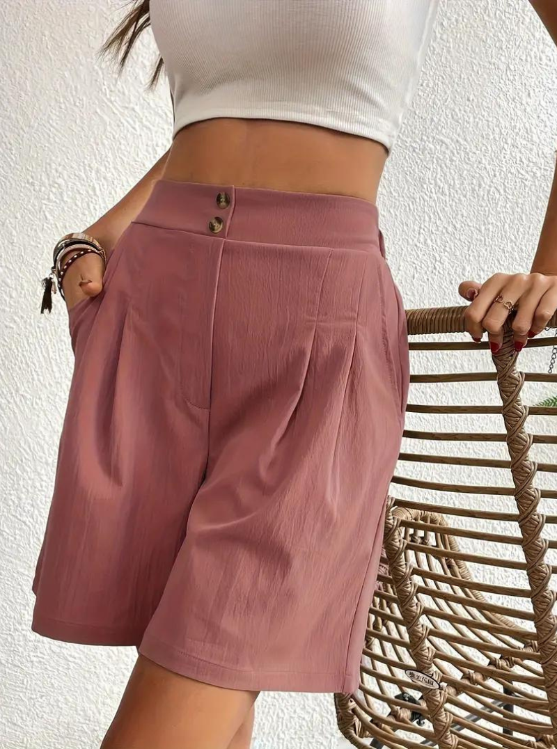 Damen Shorts – Hochtailliert, Bundfalten, mit Taschen-82558-9c92b083-72ff-427e-bdd1-e6d15173d948