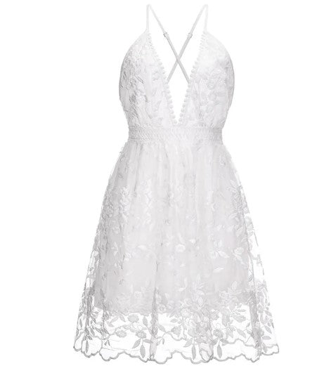 Kleid | Florale Spitzenstickerei | Sommer