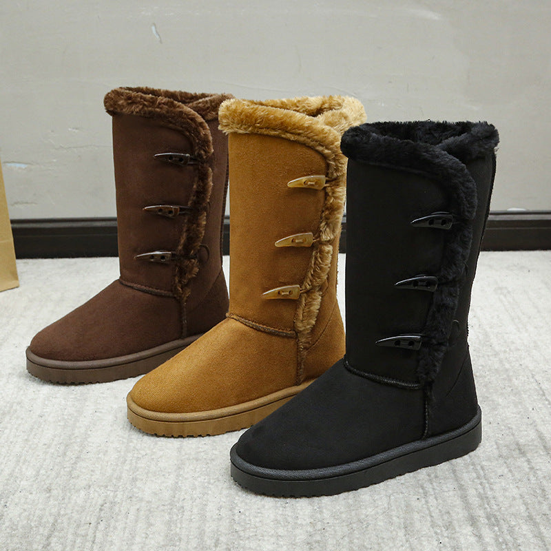 Damen Stiefelette – Wildleder, Faux-Fur Futter, Knebelverschluss, Gummi-Sohle, Winter-43004-85385ee0-e74f-4301-a37f-ef6b213df2ea