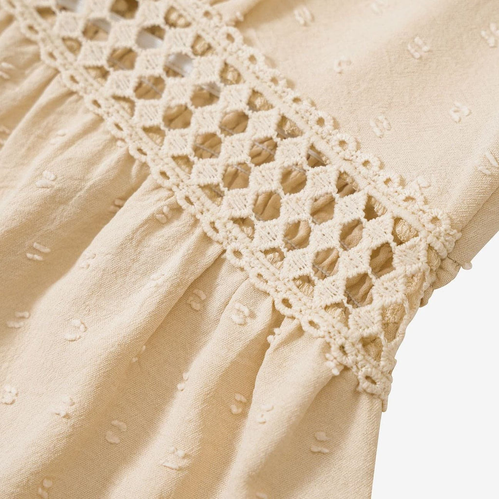 Kleid | Spitzeinsatz & Rüsche Saum | Sommer