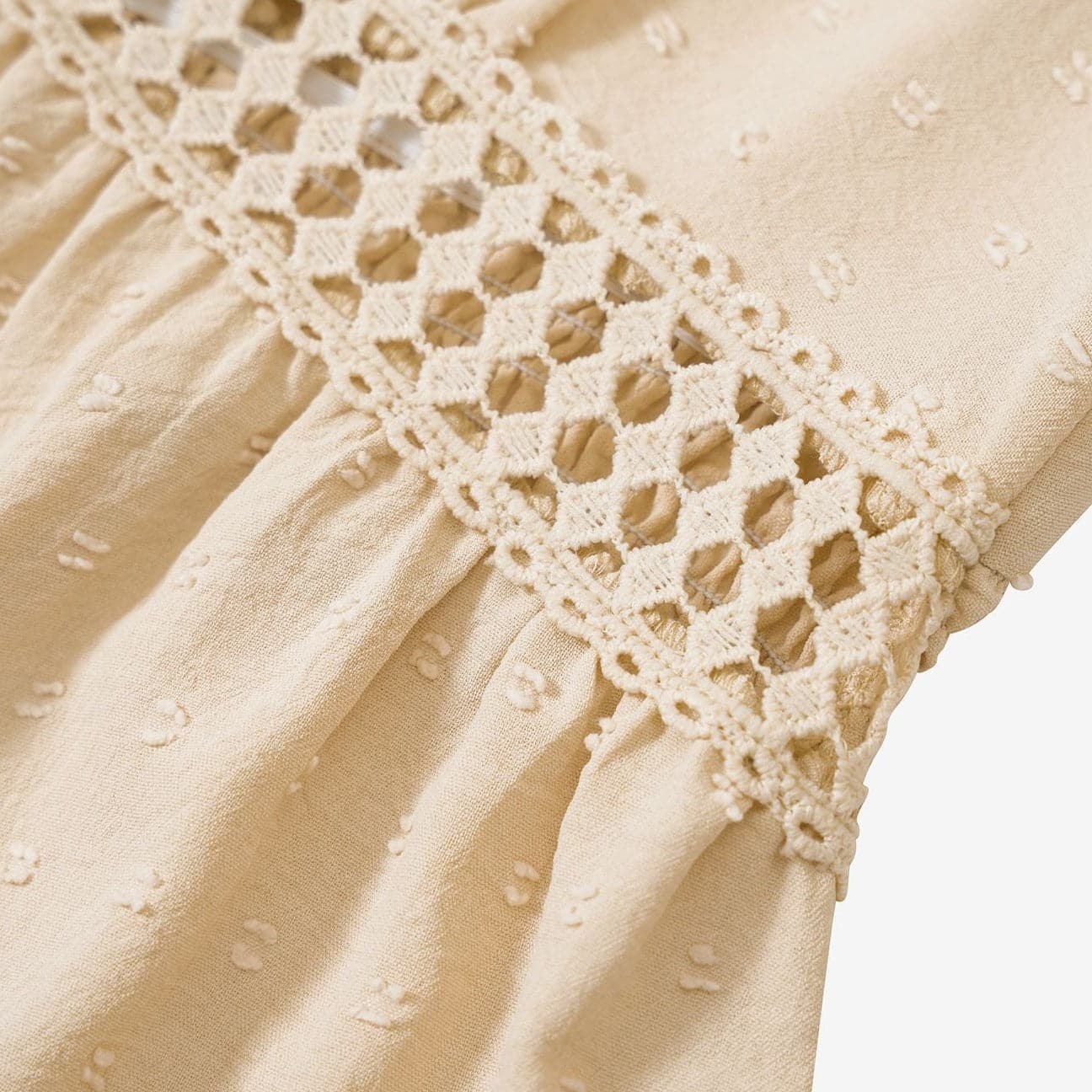 Kleid | Spitzeinsatz & Rüsche Saum | Sommer