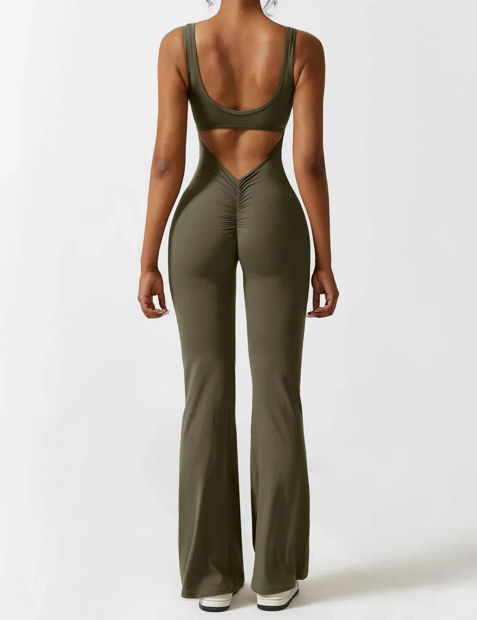 Damen Jumpsuit – Ärmellos, Offener Rücken, Schlagbein, Dehnbar-83507-a362ef53-23dc-4904-990b-ae584df6060c