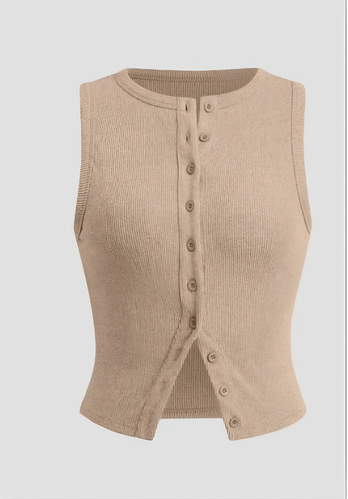 Damen Ärmelloses Rippstrickkleid mit Knopfleiste – Vielseitig-83523-ac8c4333-6e29-4cb2-a3e5-6cb09266a234