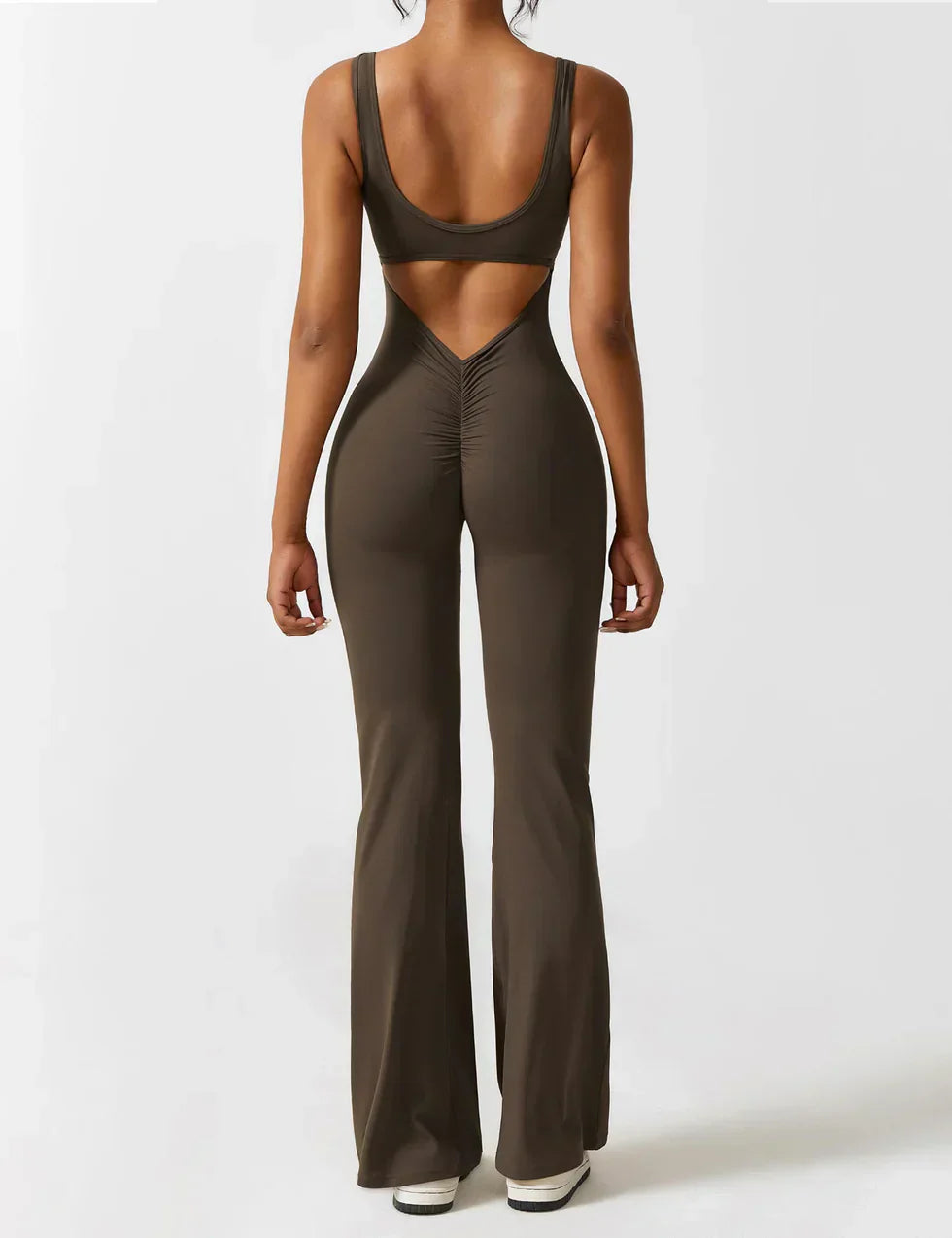 Damen Jumpsuit – Ärmellos, Offener Rücken, Schlagbein, Dehnbar-83507-b07374c5-f7f3-4c3a-aaa6-f9d823dcbb87