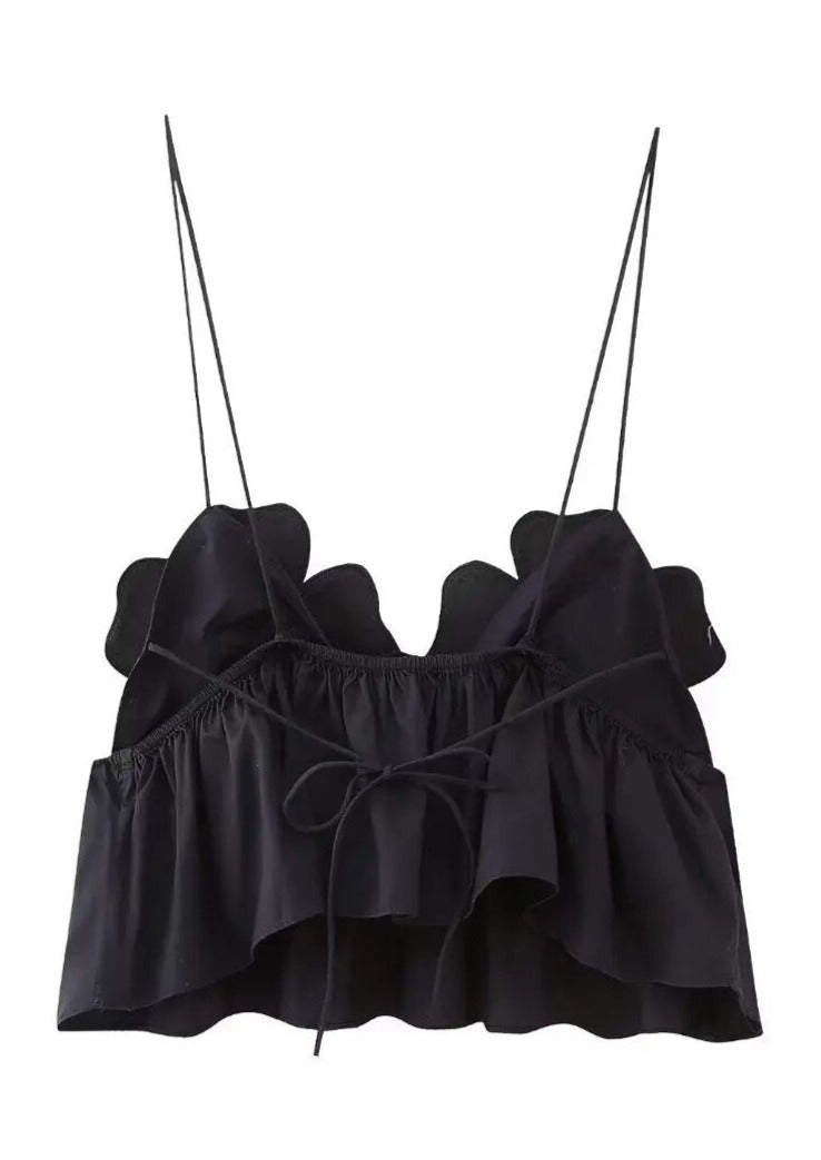 Blütenbesetztes Peplum-Top mit Neckholder