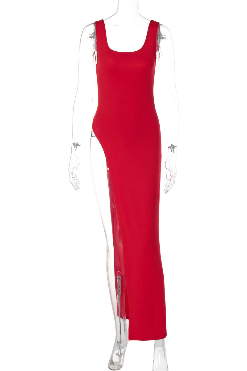 Minimalistisches Kleid/Top mit Schlitz-Detail