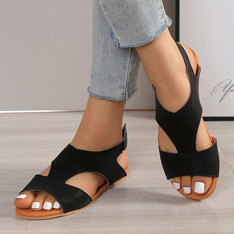 Minimalistische Sandalen mit T-Riemen Design