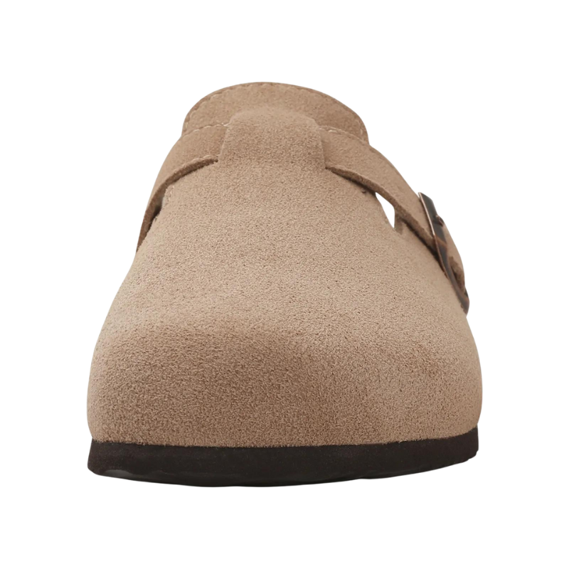 Damen Pantolette – Wildleder, Offene Ferse, Verstellbarer Riemen, Korkfußbett-82019-cae1b007-6678-4336-b6aa-98b8ba7ee27b