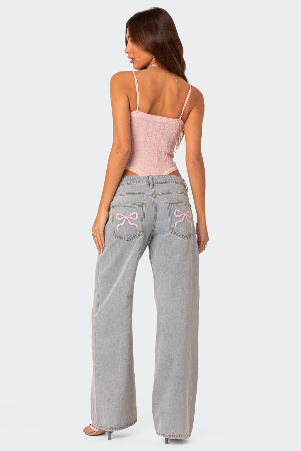 Damen Jeans – Helle Waschung, Schleifen-Stickerei, Wide Leg Passform-83512-e3065c9b-6c26-41ce-80b9-7749d60219b1