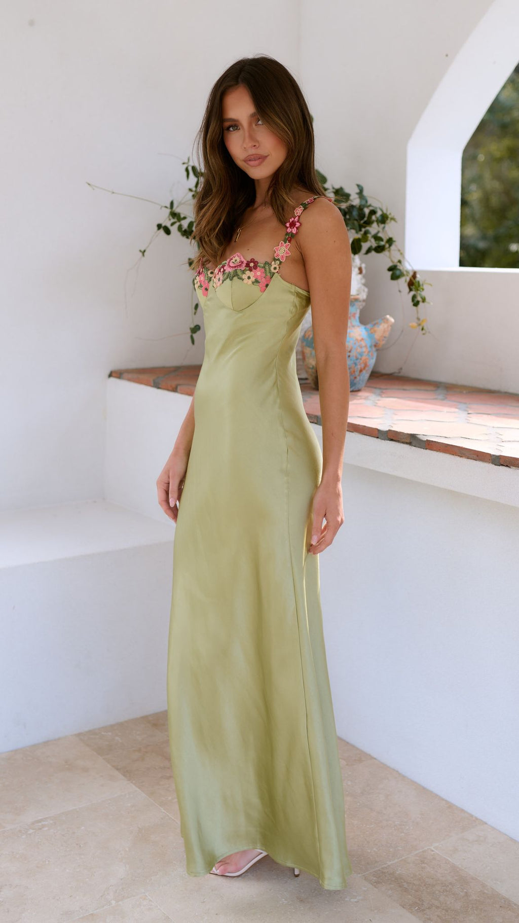 Carol | Women’s Floral Embroidered Maxi Dress with Elegant Flow - Image 3