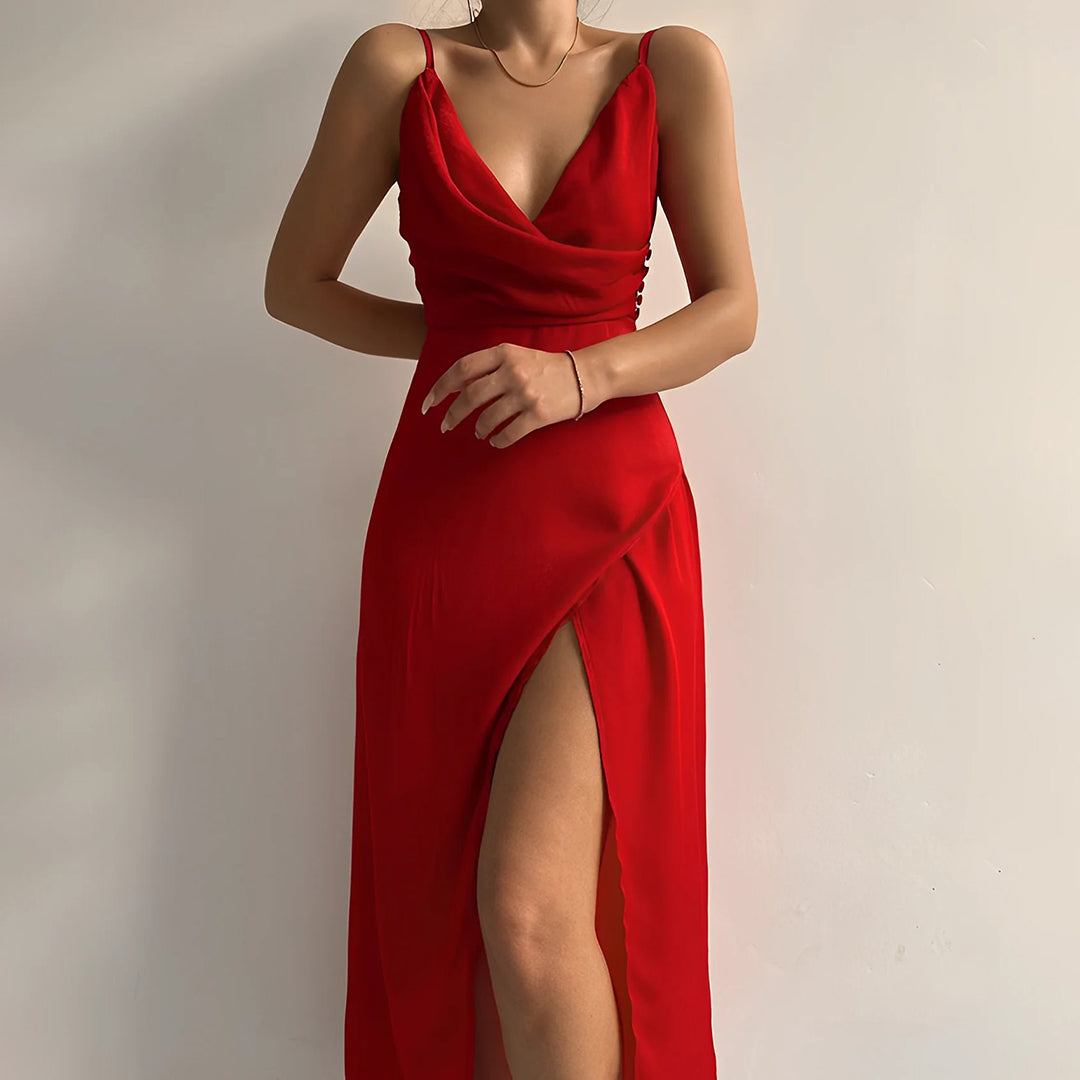 Fließendes Kleid mit Schlitz